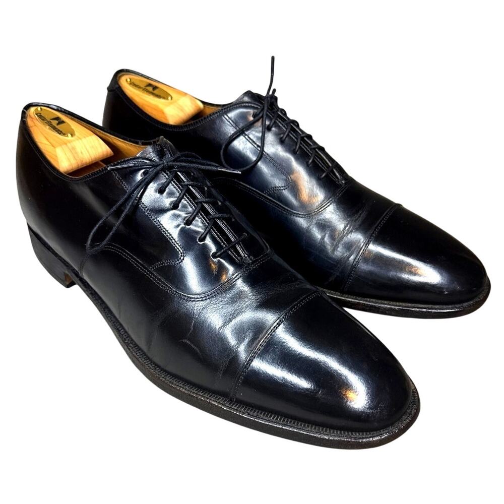 Johnston & Murphy Melton Optima Cap Toe Oxford Black 12 B Goodyear